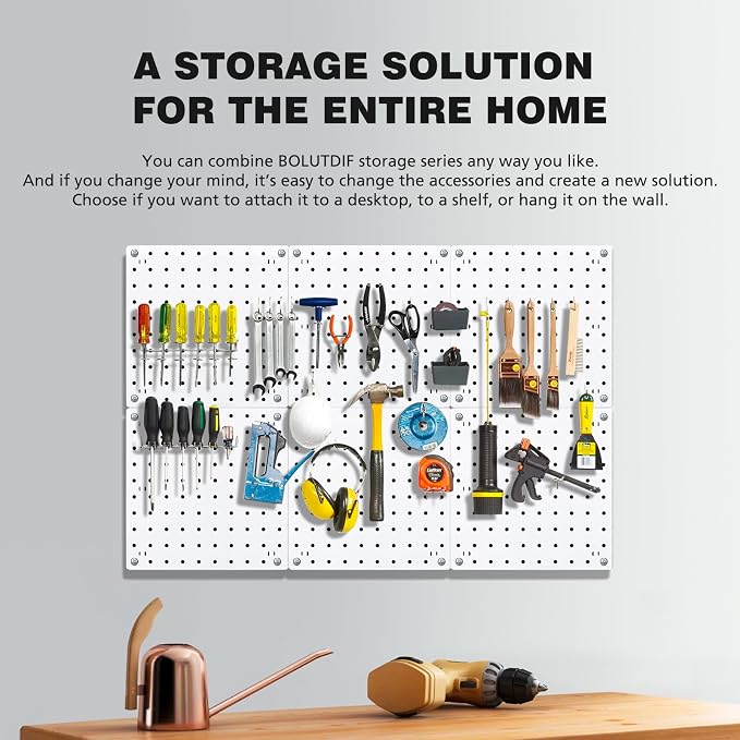 12Pcs Peg board, Pegboard Wall Organizer Panels, Wall Mount Display Small - Image 5