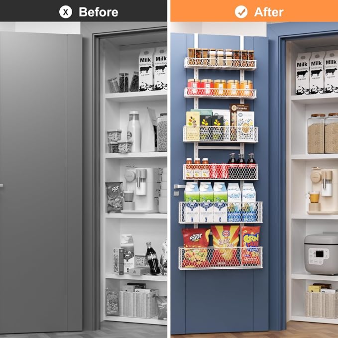6-Tier Over The Door Pantry Organizer, Hanging Spice Rack - Image 6