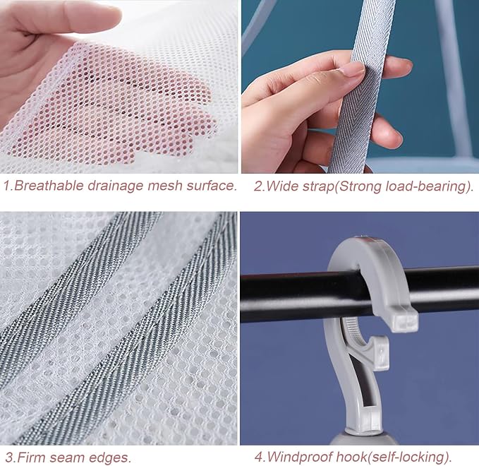 Funvalley Surperfect Foldable Hanging Mesh Dryer 2 Pack, Sweater Drying Rack - Image 5