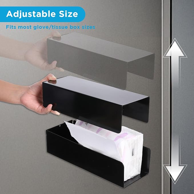 2 Pack Magnetic Glove & Tissue Dispenser – Adjustable Paper Towel Holder - Image 6