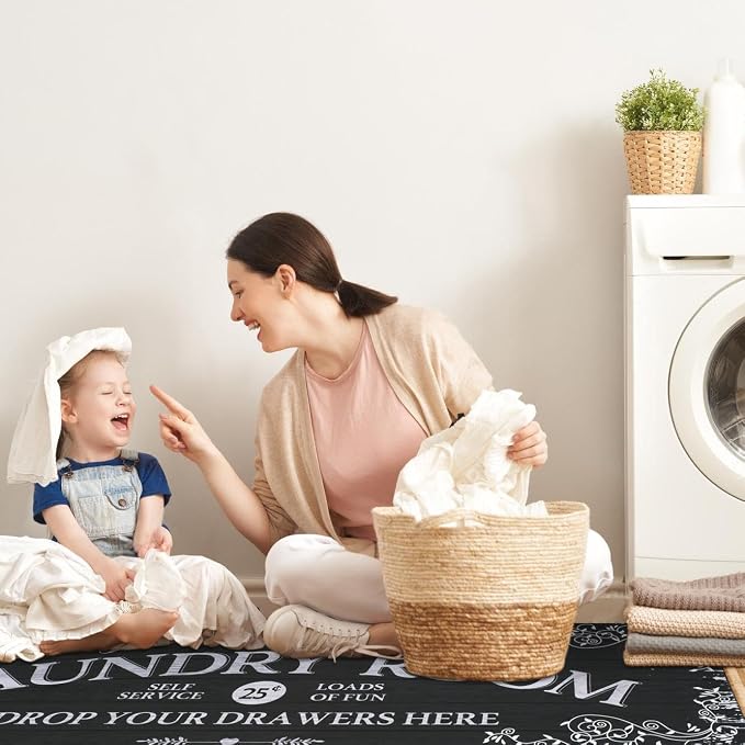 Lahome Remi Farmhouse Laundry Room Rug Runner 20"x59" Laundry Rugs and Mats - Image 3