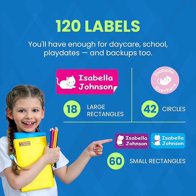120-ct Personalized Waterproof Name Labels – 3-Line Custom Stick-On Tags - Image 9