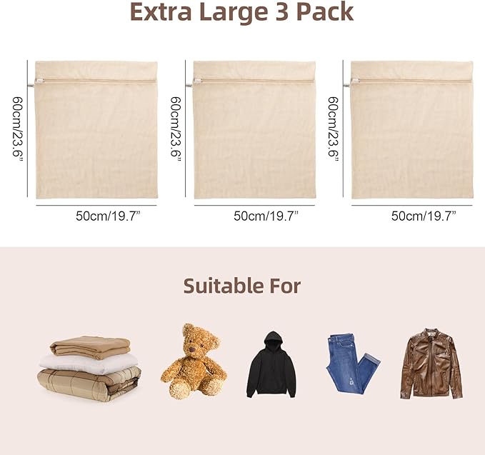 100% Cotton Mesh Laundry Bags, Premium Soft, No Dye - Image 6
