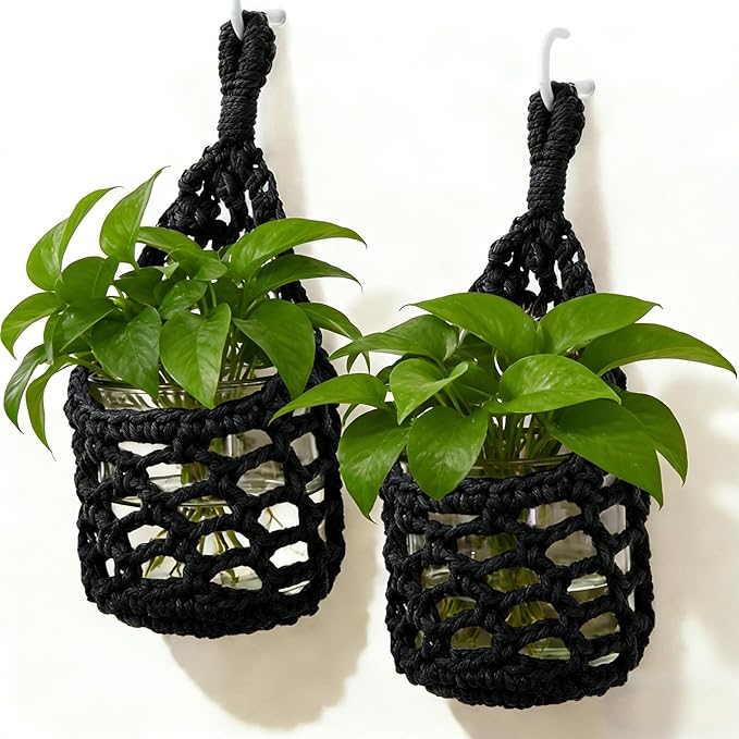 Macrame Wall Plant Hanger, Hanging Planter Basket Holder, Wall Planters by Unknown