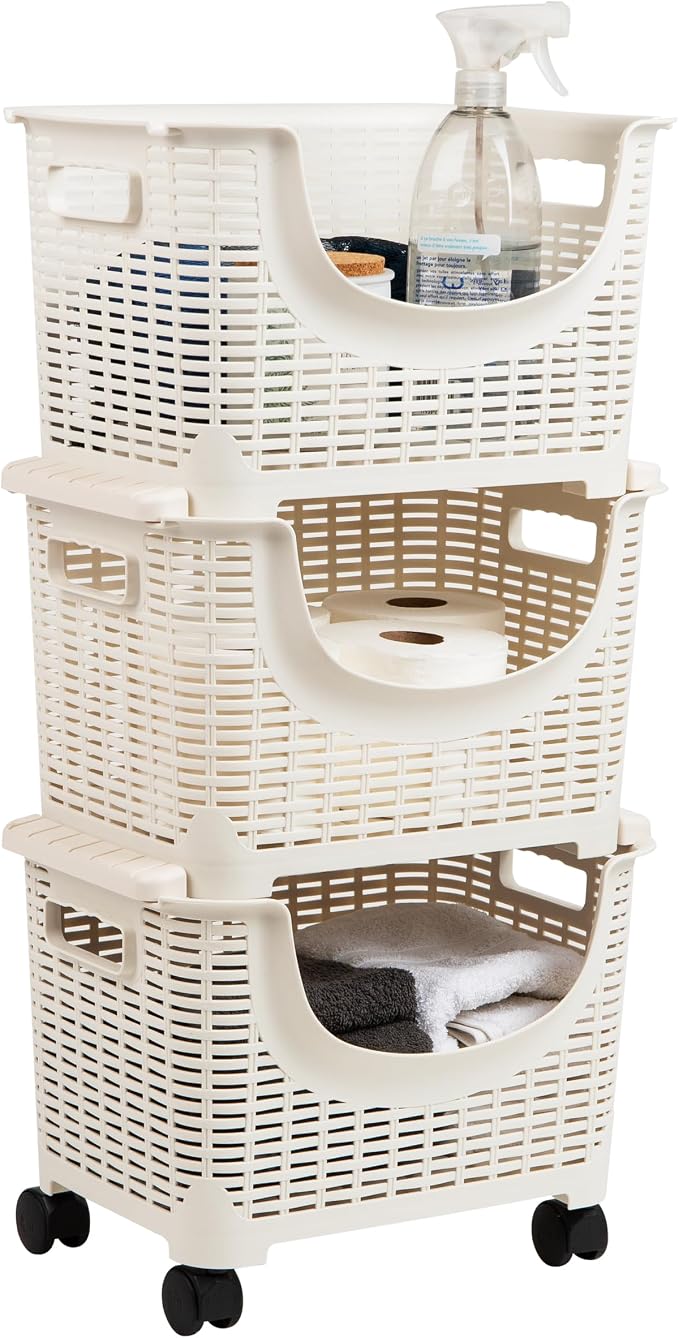 Mind Reader Plastic Storage Cart, Kitchen Storage, Toy Storage, 14.75"L x 11"W by MindReader