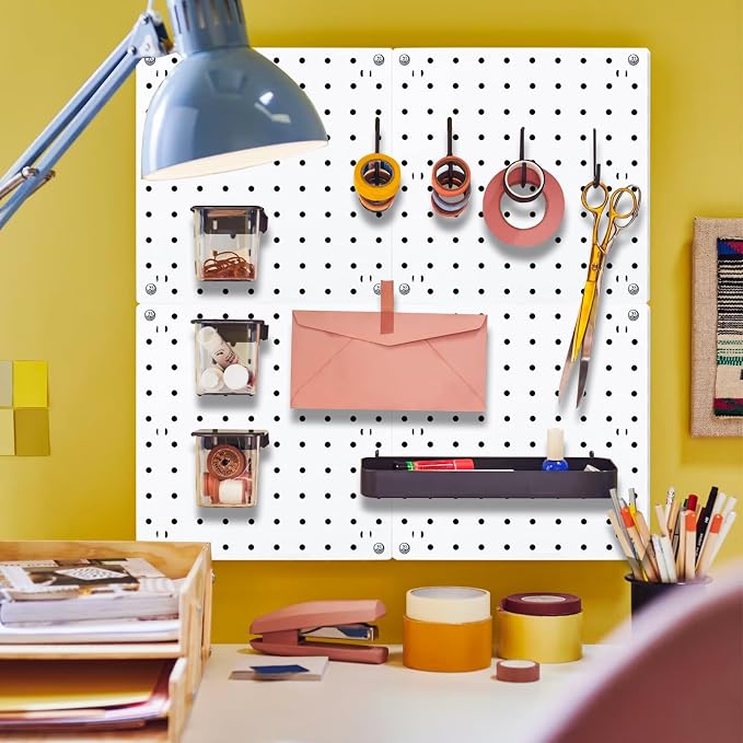 6Pcs Peg board, Pegboard Wall Organizer Panels, Wall Mount Display Small - Image 7