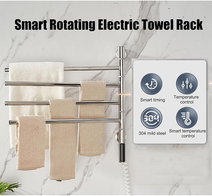 Swivel Heated Towel Rack, Towel Warmers - Image 3