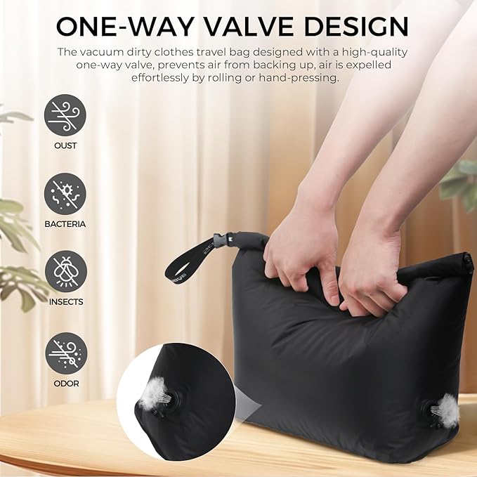 Travel Compression Laundry Bag, Pump-Free Vacuum Space Saver Bag - Image 4