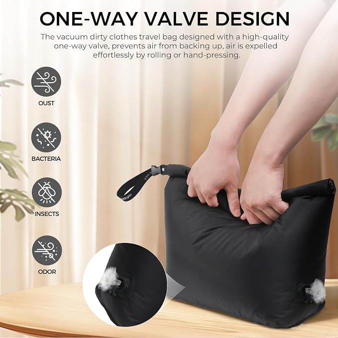 Travel Compression Laundry Bag, Pump-Free Vacuum Space Saver Bag - Image 4