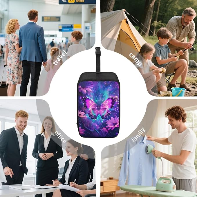 Steamer Carrying Case Purple Butterfly Lightweight Zippered Organizer - Image 6