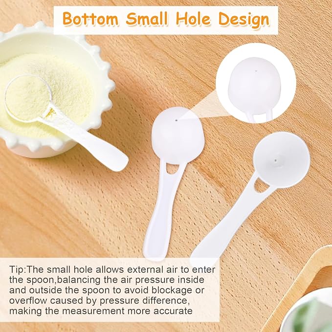 25PCS 5g Plastic Milk Powder Spoons White Measuring Teaspoons Round Bottom - Image 3