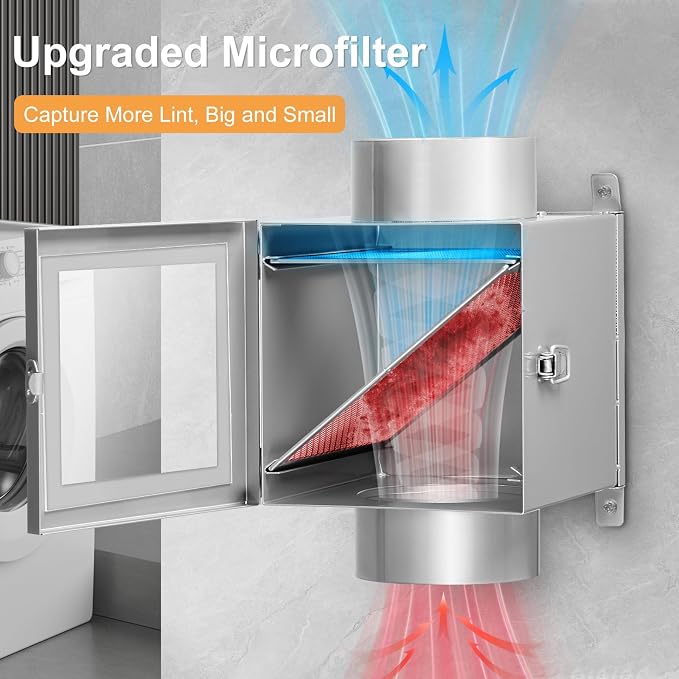 Metal Dryer Lint Trap, 4-Inch Dryer Lint Catcher - Image 3