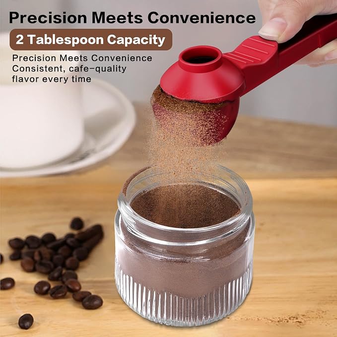 2-in-1 Coffee Scoop with Funnel, 2 Teaspoon Measuring Spoon - Image 3