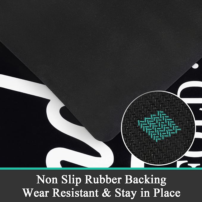 Pauwer Laundry Room Rug Runner 20"x48" Waterproof Rubber Laundry Mat Non Slip - Image 2