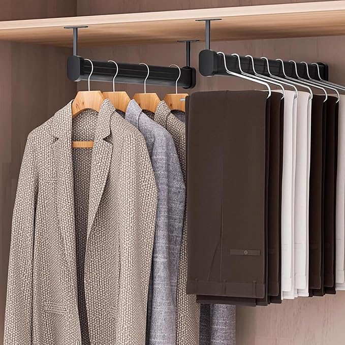 Metal Wardrobe Pole, Top Mounted Closet Hanging Rod - Image 7