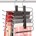 Space Saving 6 Tier Pant Hangers, Stainless Steel, 2 Pack by HUITEM