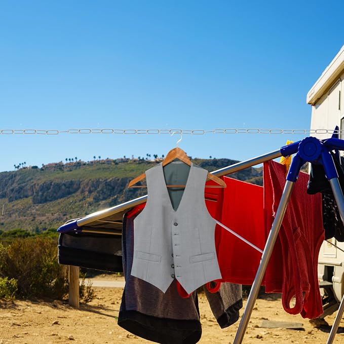 Stainless Steel Clothes Drying Chain Double End Hooks Outdoor Laundry Line Rope - Image 5