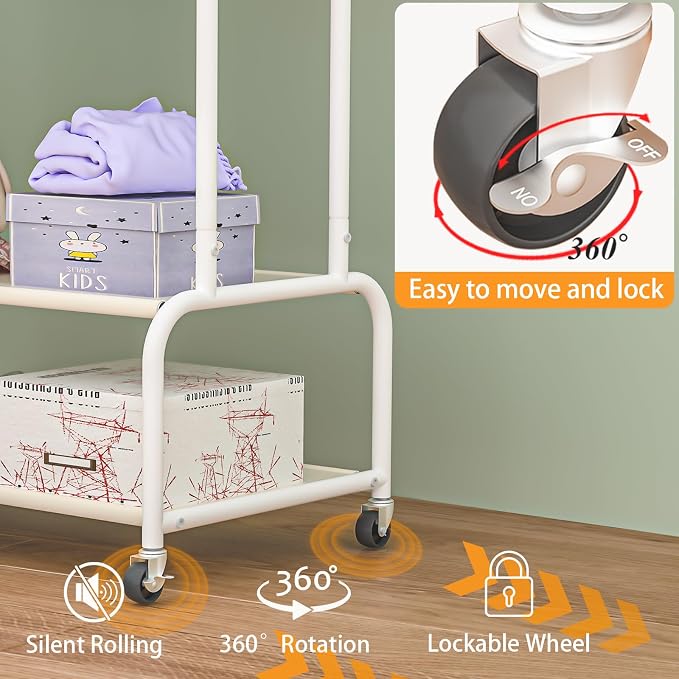 Adjustable Double Rods Kids Clothing Rack - Image 6