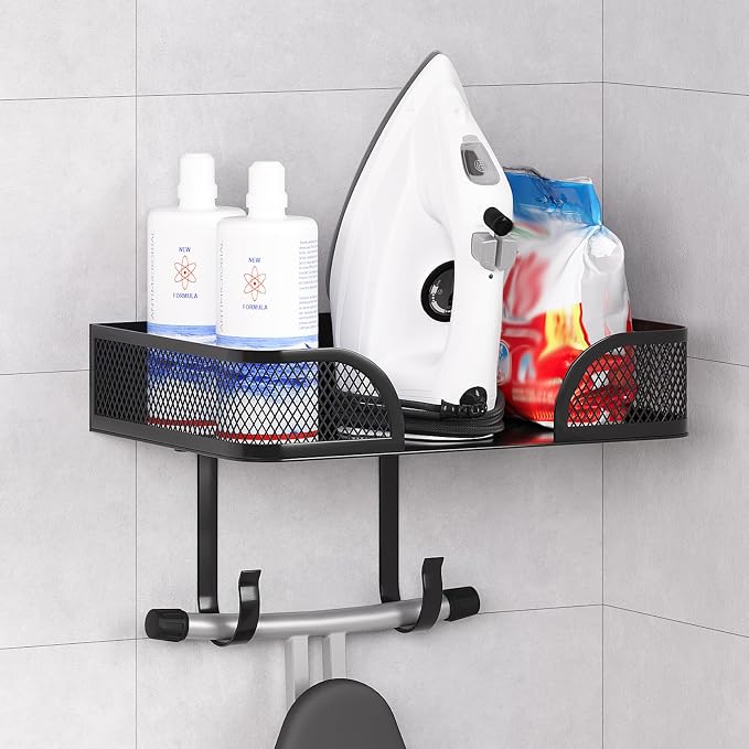 Ironing Board Holder Wall Mount, Metal Ironing Board Hanger, T/V Shaped Space - Image 9