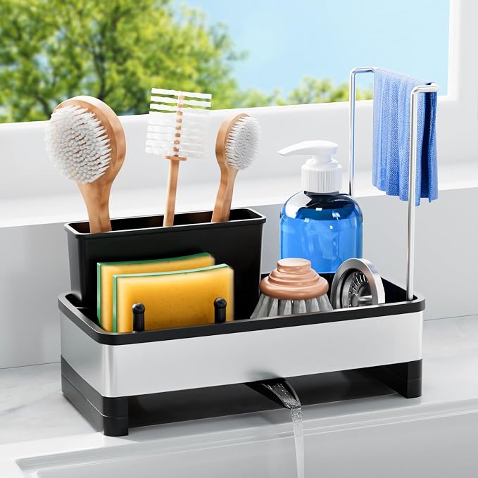 Sponge Holder for Kitchen Sink, Rustproof Stainless Steel Sink Caddy by Unknown