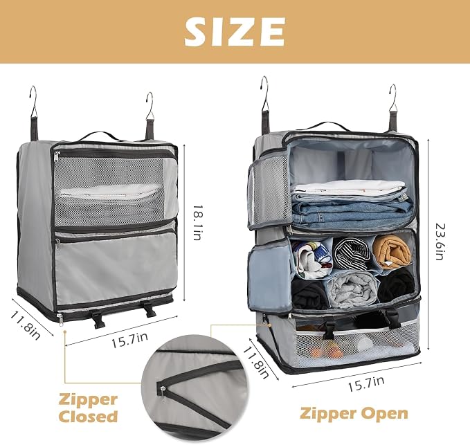 Surblue Hanging Shelves Travel Compression Packing Cube - Image 5