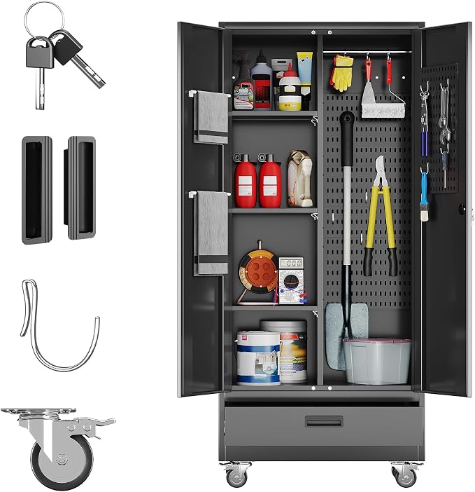 Broom Closet Storage Cabinet by GANGMEIMENTALSTORAGECABINET