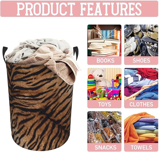 Tiger Print Laundry Hamper Bag - Image 8