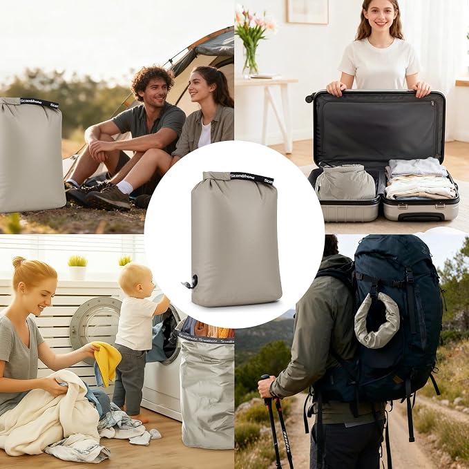 Travel Compression Laundry Bag, Pump-Free Vacuum Space Saver Bag - Image 6