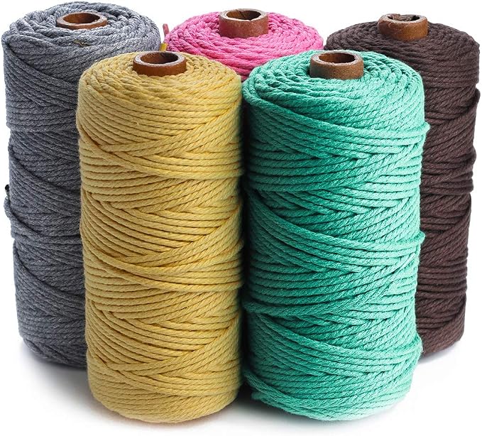 HAPYLY Macrame Cord Natual Macrame Cotton Cord DIY Craft Cord Spool Twine - Image 4