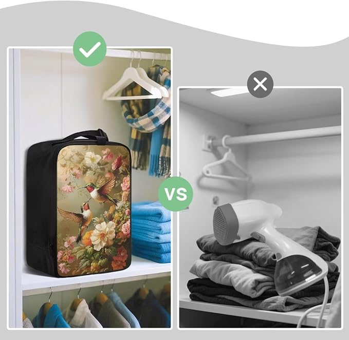 Portable Travel Iron Storage Bag Hummingbird Heavy Fabric Bag - Image 4