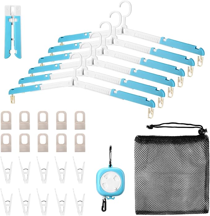 6 Pack Fodable Travel Hangers by Unknown