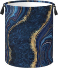 Blue Marble Print Laundry Hamper Bag by Unknown