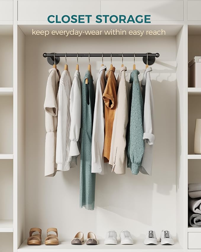 OROPY Industrial Pipe Clothing Rack, Wall Mounted Clothes Rack, Closet Rods - Image 6
