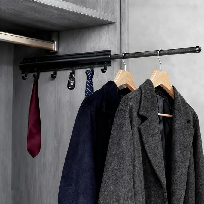 16 inch Valet Rod for Deeper Closet Pull Out, Closet Valet Rod Slide Out Pull - Image 8