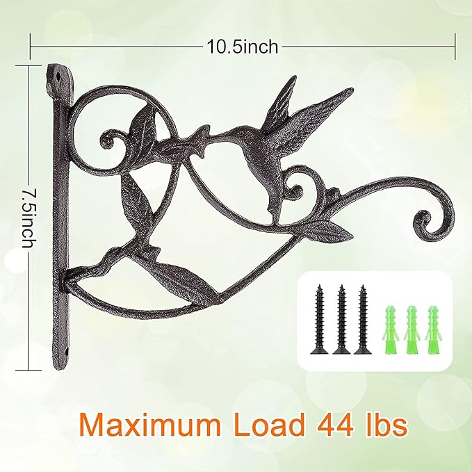 DEWEL Iron Plant Hangers, Outdoor Hanging Baskets - Image 4