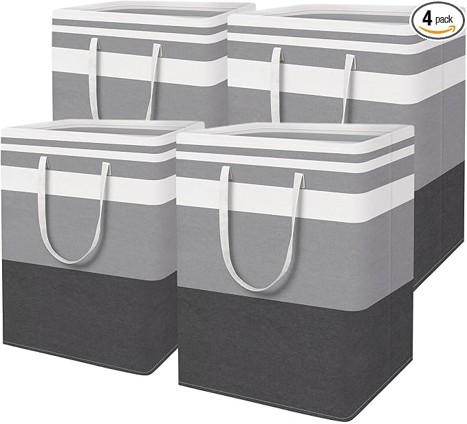 HomeHacks 4-Pack Large Laundry Basket, Waterproof, Freestanding Laundry Hamper by HomeHacks