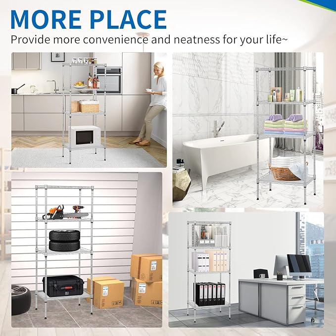 Meet perfect 4-Tier Wire Shelving Unit - Image 7