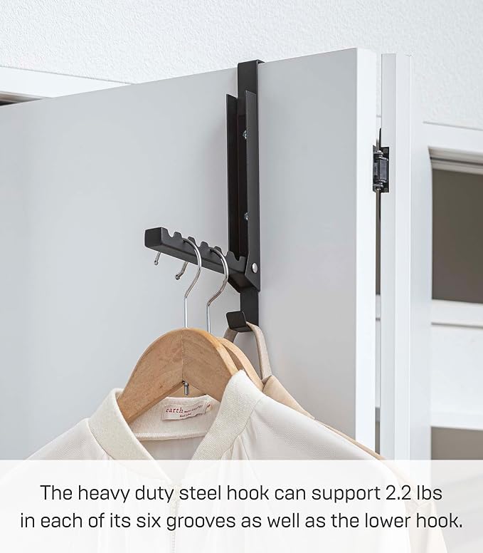 YAMAZAKI Home Smart Over The Door Coat Hook Organizer Collapsible Foldable Rack - Image 5