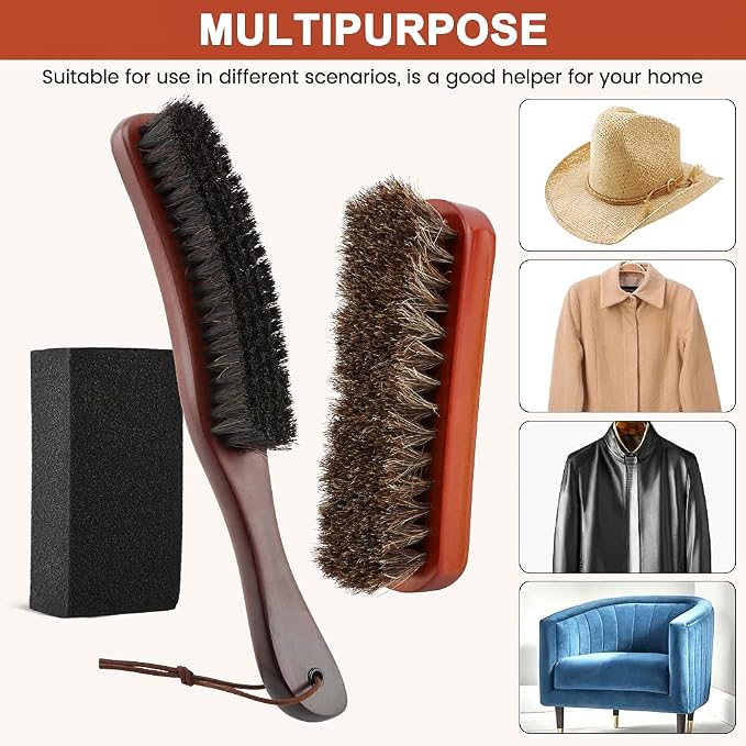 4Pcs Horsehair Felt Hat Brush Kit - Image 8