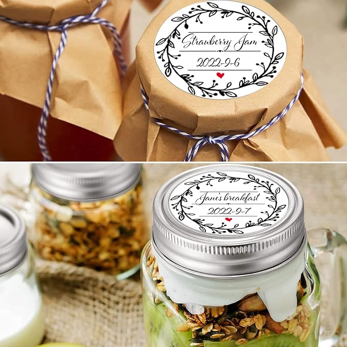 500 Pcs Jar Label Stickers Wreath Design Self-Adhesive Jar Labels - Image 5