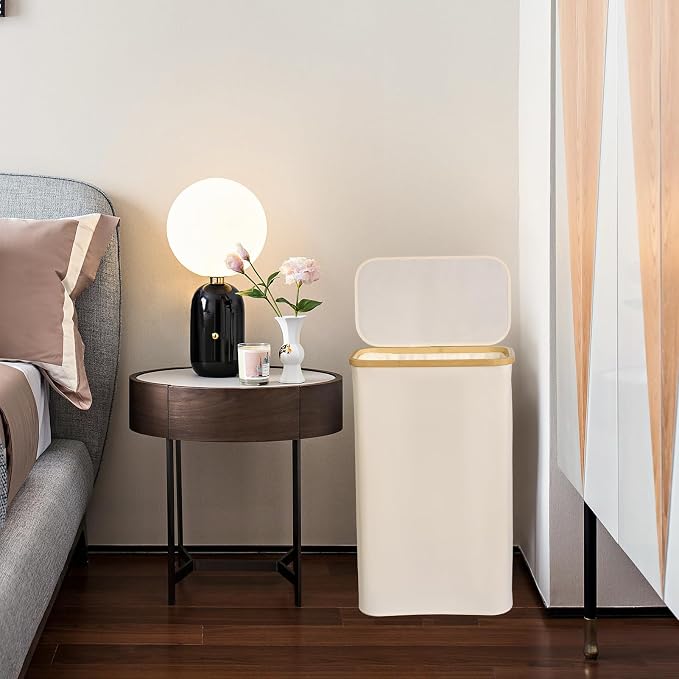 Laundry Basket with Lid, 75L Slim Laundry Hamper with Removable Bag, Travel - Image 7