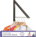 Single Foldable Clothing Rack, Wall-Mounted Retractable Clothes Hanger by StockYourHome