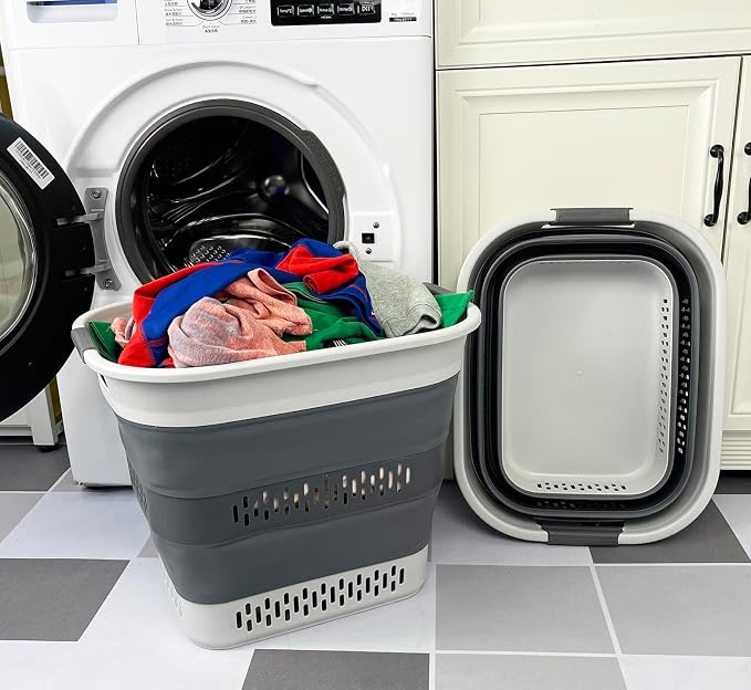 SAMMART 40L Collapsible Plastic Laundry Basket - Image 3
