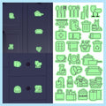 52 PCS Kitchen Labels Kitchen Cabinet Glow in The Dark Decals Kitchens Closet by Unknown