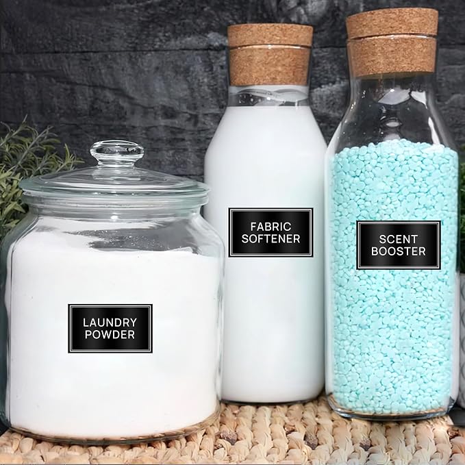64 PCS Laundry Labels for Jars, Minimalist Laundry Room and Bathroom Label - Image 7