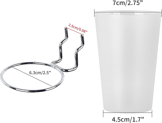 6 Set Pegboard Hooks with Cups, Ring Style Bins with Rings, Pegboard Cup Holder - Image 2