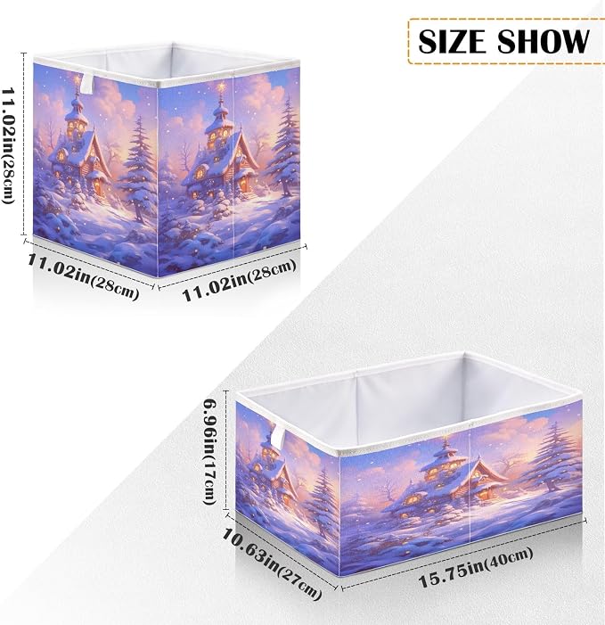 senya Large Storage Bins Purple Hut Collapsible Foldable Storage Cubes Fabric - Image 3