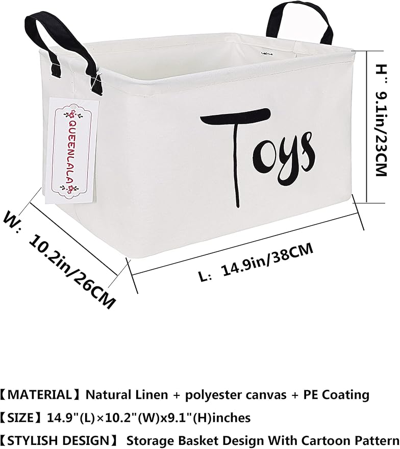 QUEENLALA Rectangular Laundry Hamper/Foldable Nursery Laundry Basket - Image 2