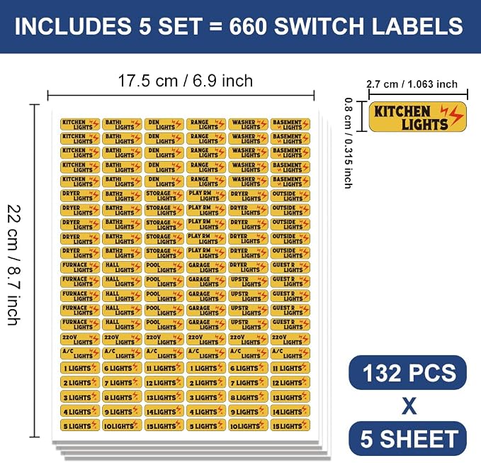 660 Pcs Circuit Breaker Labels, Self-Adhesive Electrical Panel Labels - Image 2