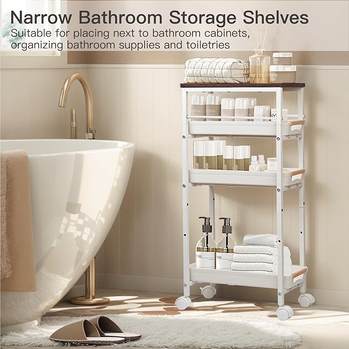 5 Tier Slim Rolling Storage Cart - Image 5